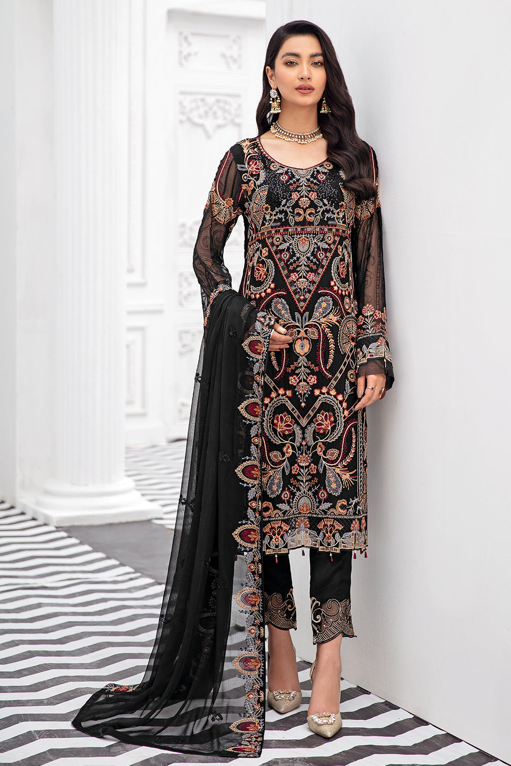 Fancy chiffon dresses outlet pakistani with prices