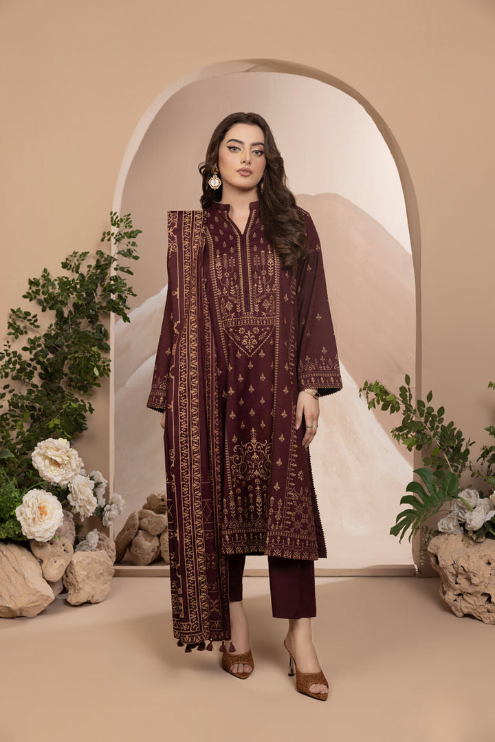 Lakhany 03 Piece Unstitched Printed Marina Suit - LG-AR-0026-B