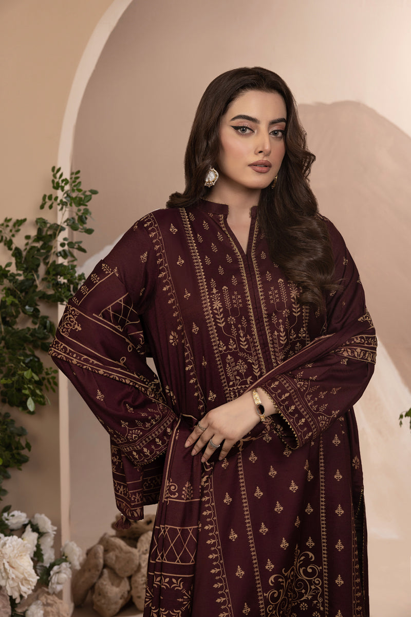 Lakhany 03 Piece Unstitched Printed Marina Suit - LG-AR-0026-B