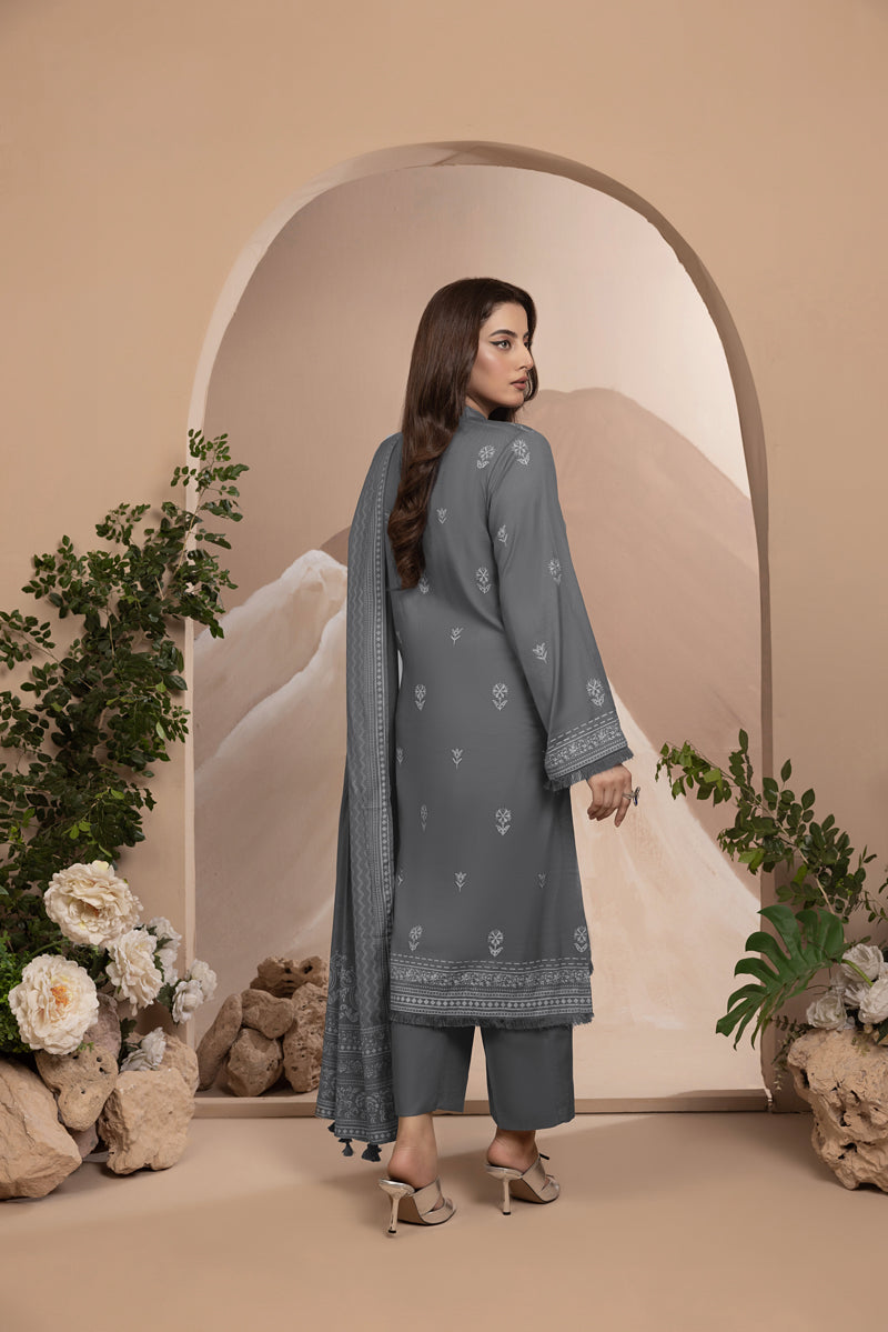 Lakhany 03 Piece Unstitched Printed Marina Suit - LG-MB-0031-C