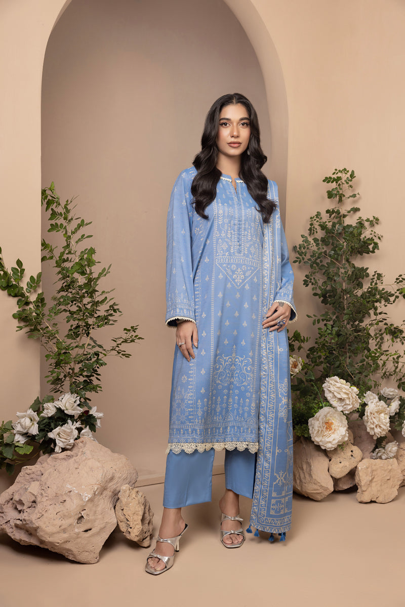 Lakhany 03 Piece Unstitched Printed Marina Suit - LG-AR-0026-A