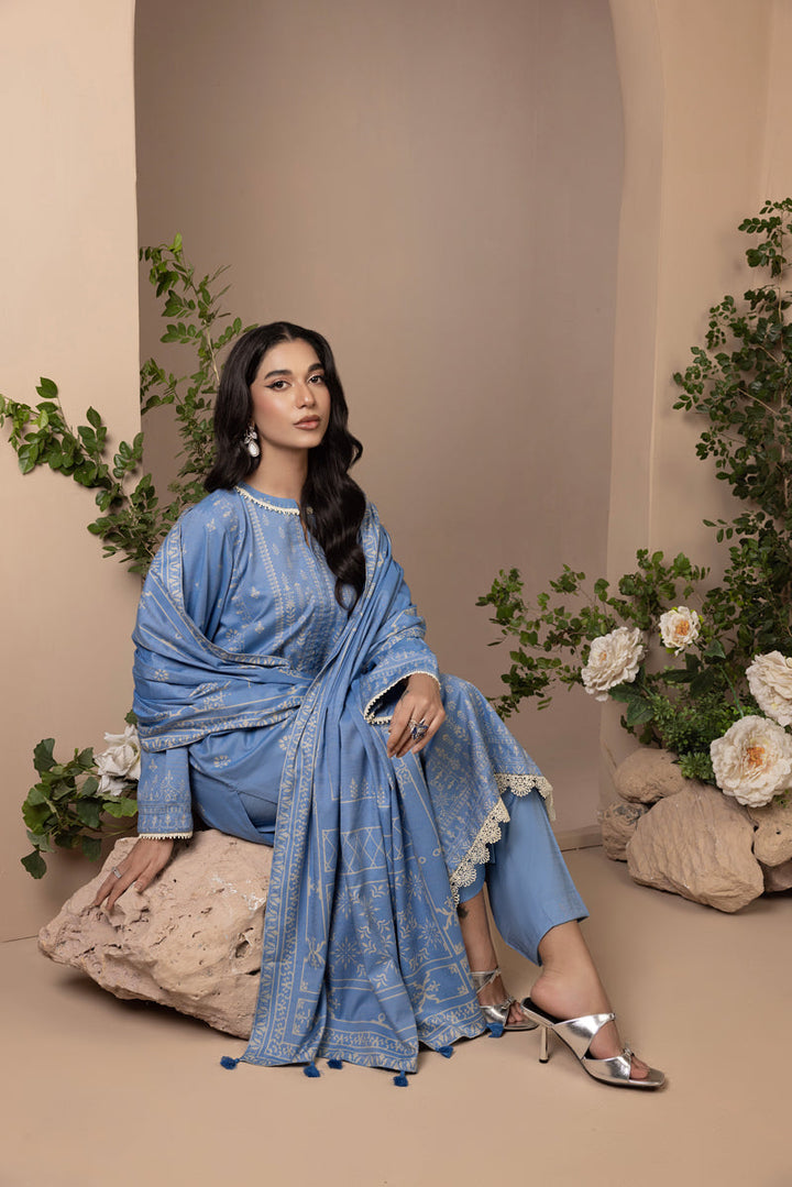 Lakhany 03 Piece Unstitched Printed Marina Suit - LG-AR-0026-A