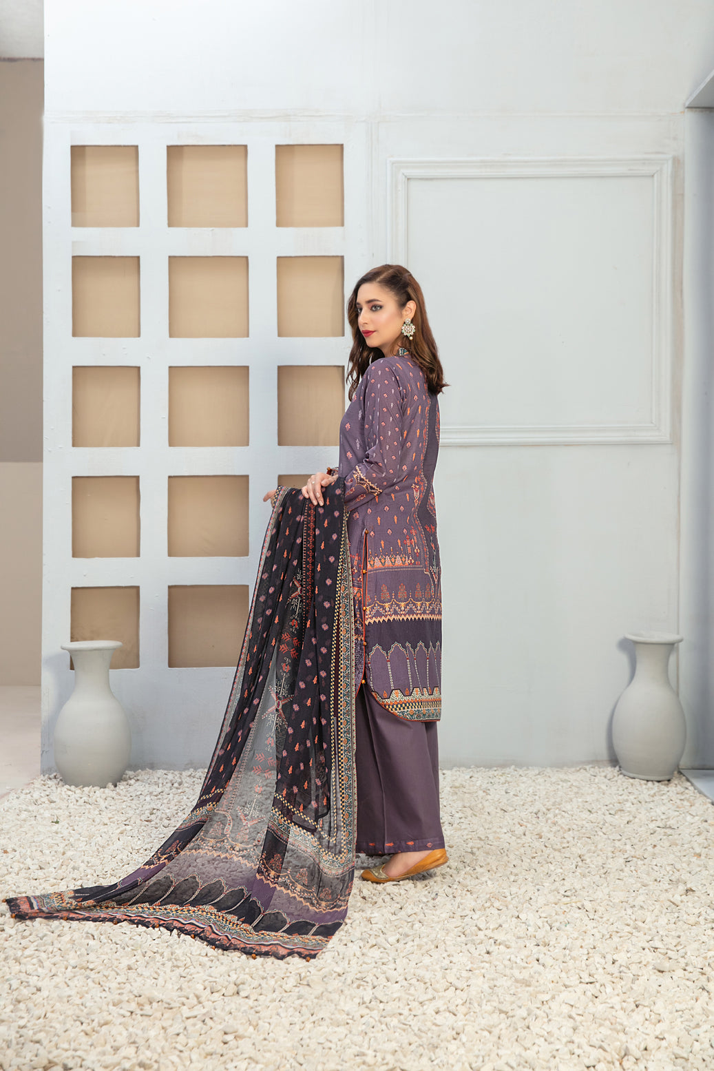 TAWAKKAL FABRICS 3 PIECE STITCHED LAWN SUIT D-7262