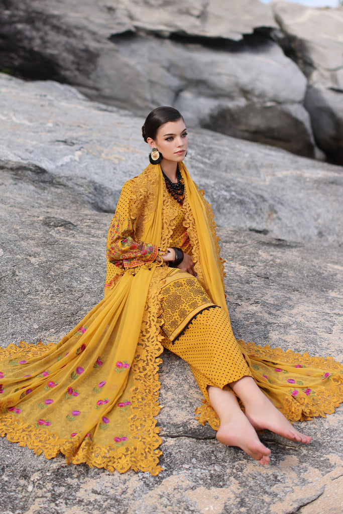 CHARIZMA - 3 PIECE READYMADE PRINTED LAWN SHIRT WITH EMBROIDERED CHIFFON DUPATTA PM4-12