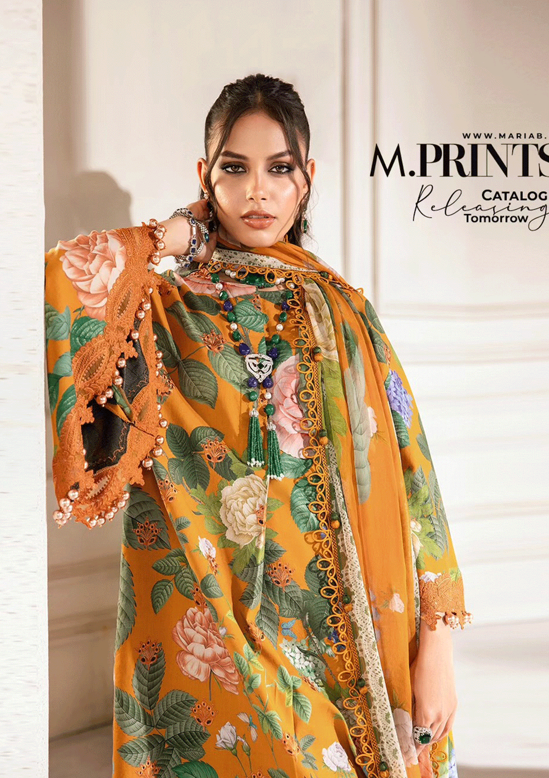 MARIA B 3 PIECE UNSTITCHED M.PRINT EID COLLECTION MPT-2210-B