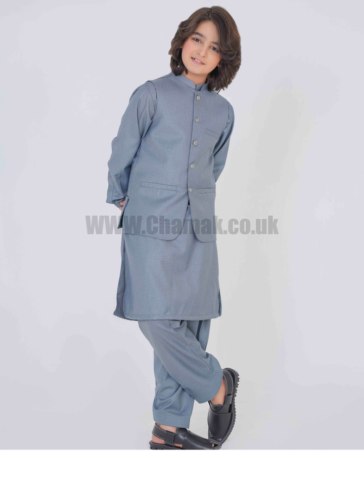 Men's & Boys WaistCoat & Kameez Shalwar Set MZ-205