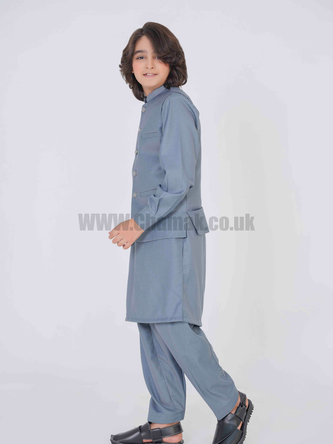 Men's & Boys WaistCoat & Kameez Shalwar Set MZ-205