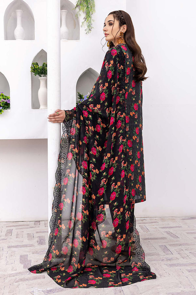 Charizma 3-Pc Stitched Printed Embroidered Lawn Suit With Embroidered Chiffon Dupatta CRB23-11A