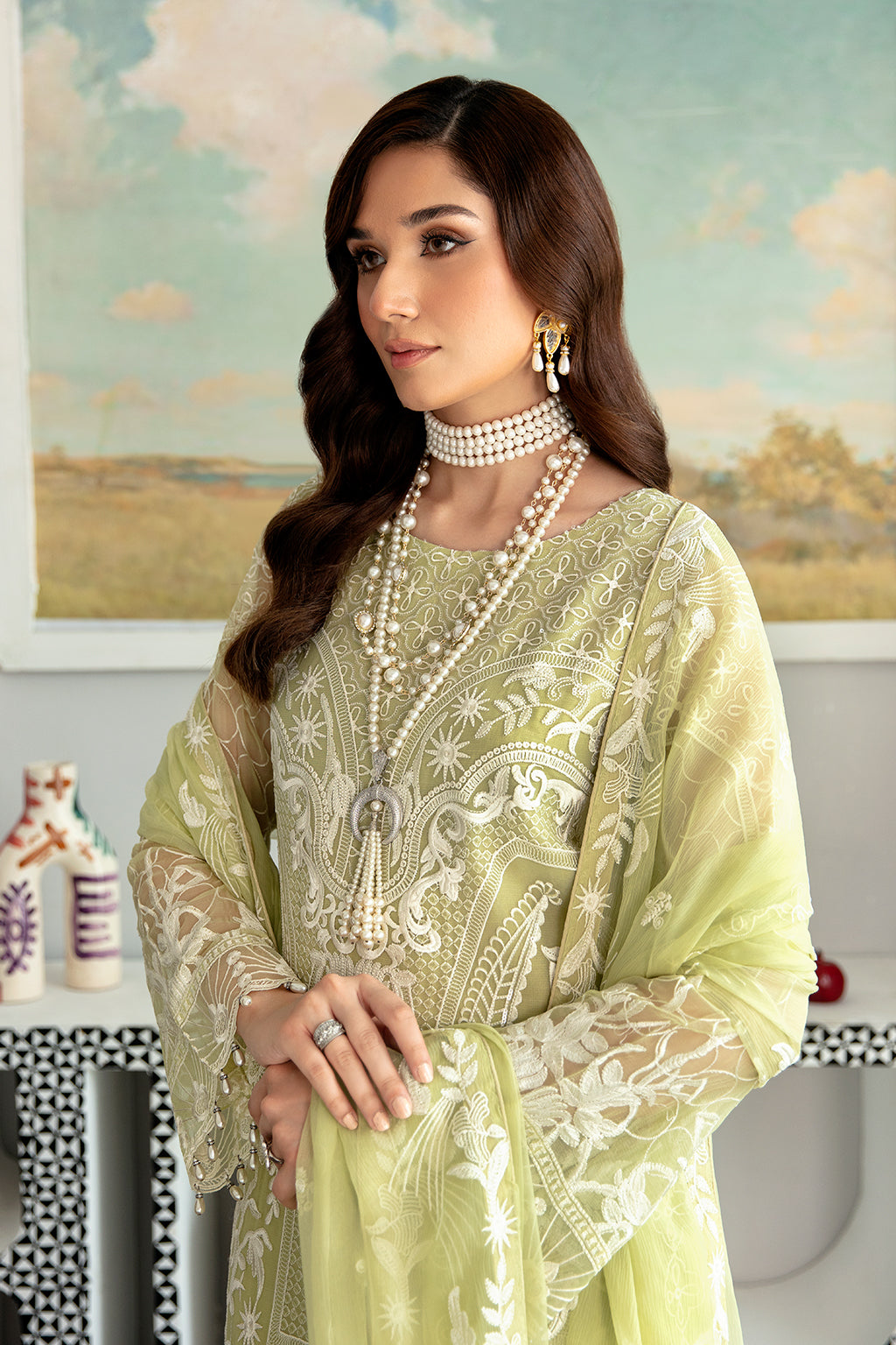 RAMSHA | RANGOON CHIFFON READYMADE D-1105