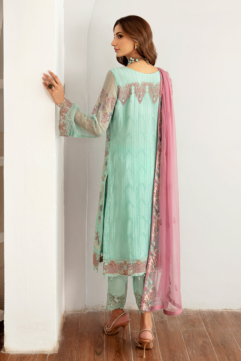 RAMSHA | RANGOON CHIFFON READYMADE D-1107