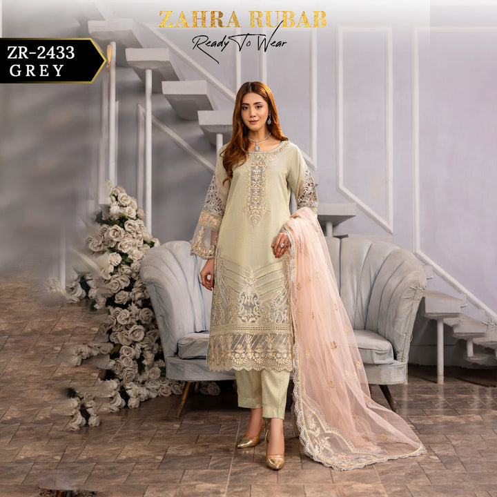 ZARAH RUBAB BY CHAMAK 3 PIECE READY TO WEAR