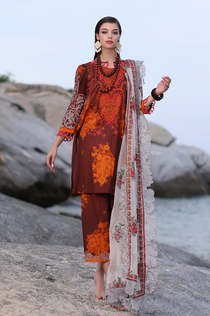 Charizma Printed Lawn Shirt with Embroidered Chiffon Dupatta PM4-15