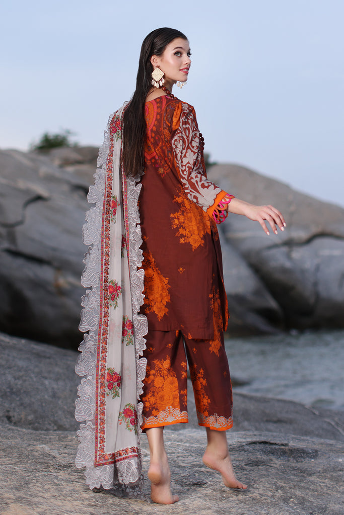 Charizma Printed Lawn Shirt with Embroidered Chiffon Dupatta PM4-15