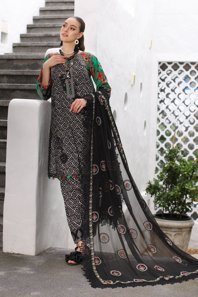 CHARIZMA - 3 PIECE READYMADE PRINTED LAWN SHIRT WITH EMBROIDERED CHIFFON DUPATTA PM4-09