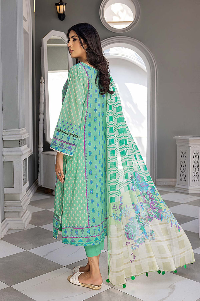 3-Pc Charizma Printed Lawn With Chiffon Dupatta CP23-26