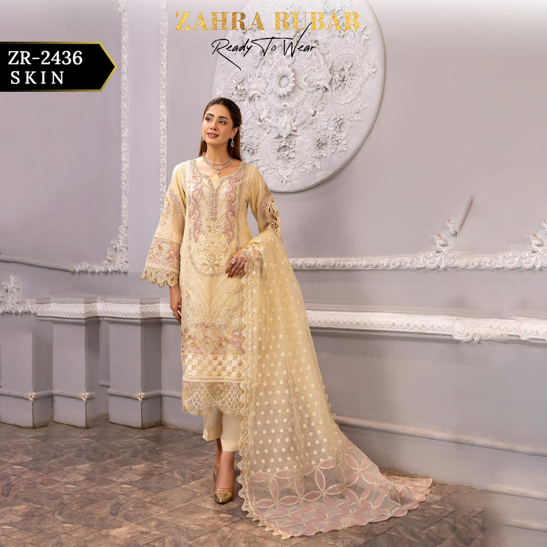 ZARAH RUBAB BY CHAMAK 3 PIECE READY TO WEAR