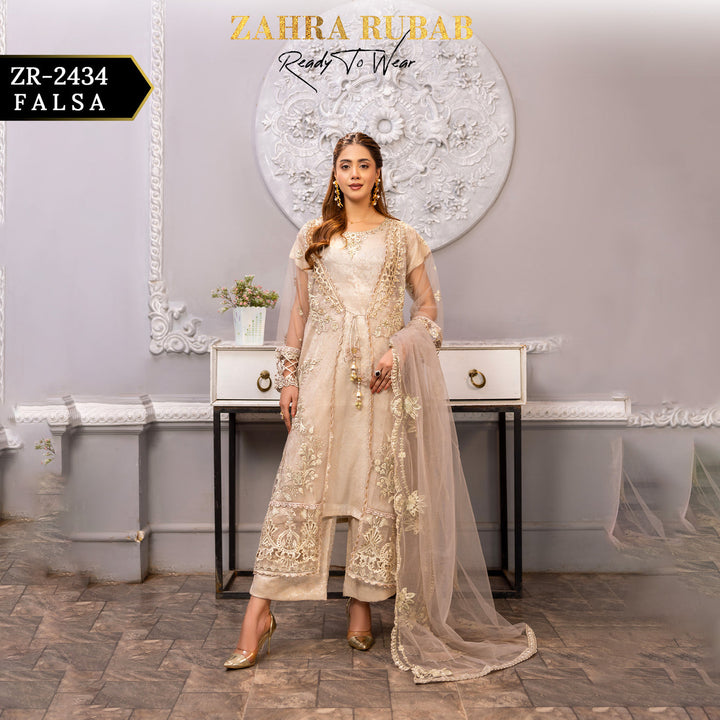 ZARAH RUBAB BY CHAMAK 3 PIECE READY TO WEAR