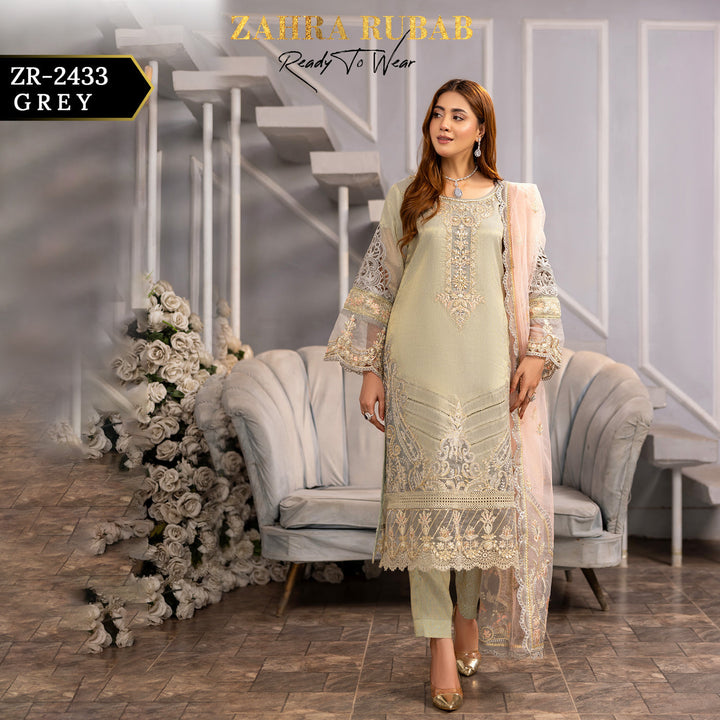 ZARAH RUBAB BY CHAMAK 3 PIECE READY TO WEAR