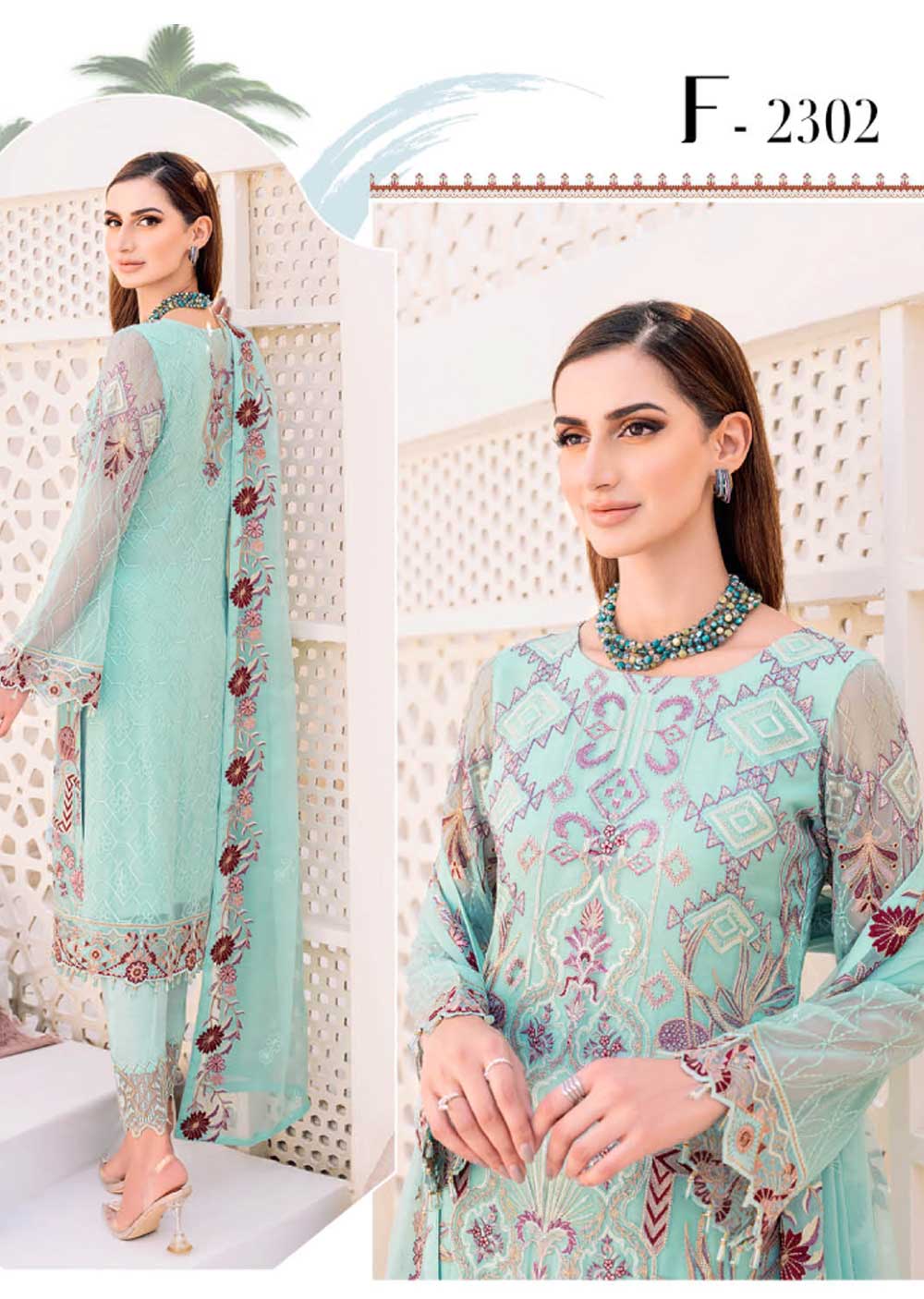 Ramsha Chiffon Collection 2023 - F-2302-R