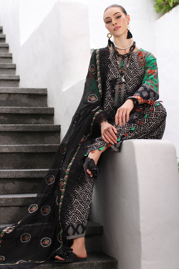 CHARIZMA - 3 PIECE READYMADE PRINTED LAWN SHIRT WITH EMBROIDERED CHIFFON DUPATTA PM4-09