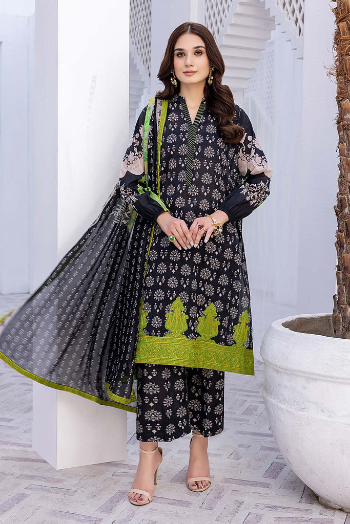 3-Pc Charizma Unstitched Embroidered Lawn Shirt With Embroidered Chiffon Dupatta BWS23-07