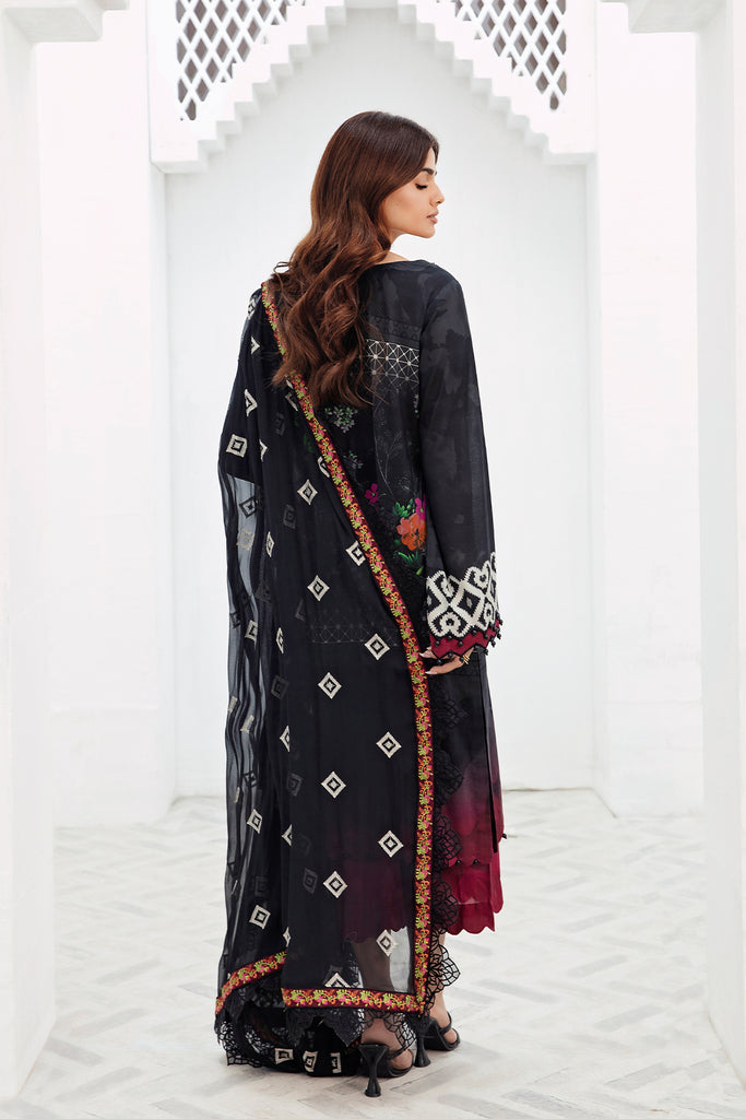 CHARIZMA - 3 PIECE READYMADE  Printed Lawn Shirt with Embroidered Chiffon Dupatta PM4-16