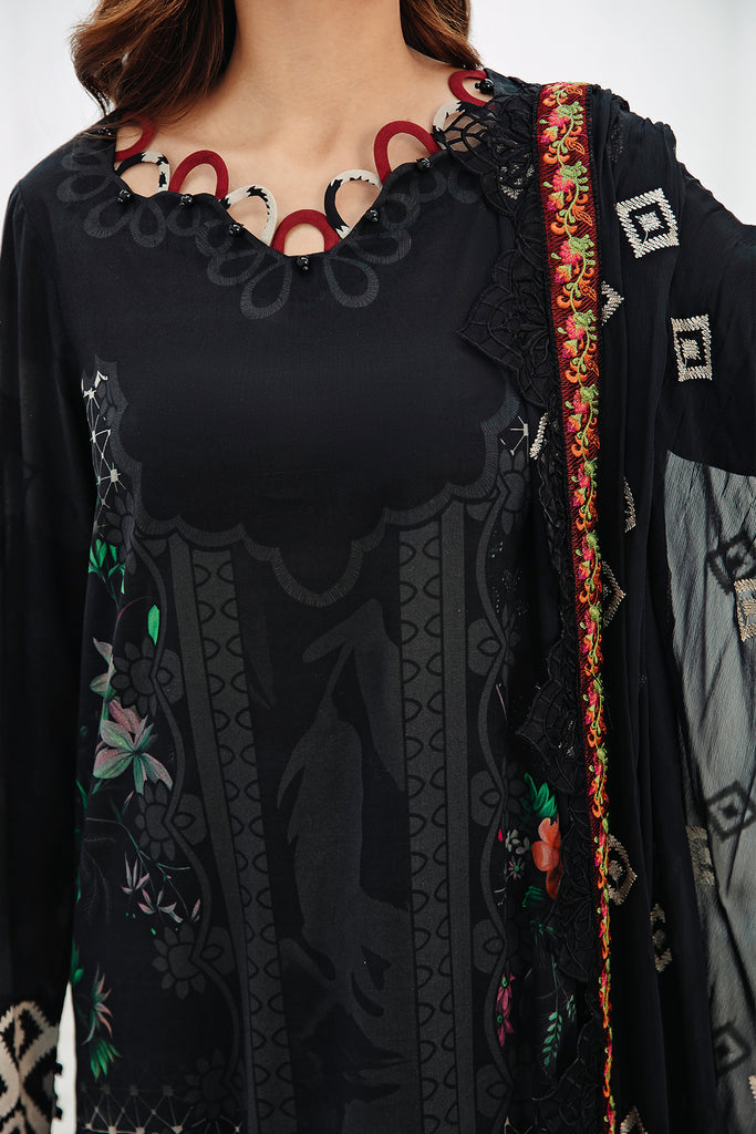 CHARIZMA - 3 PIECE READYMADE  Printed Lawn Shirt with Embroidered Chiffon Dupatta PM4-16