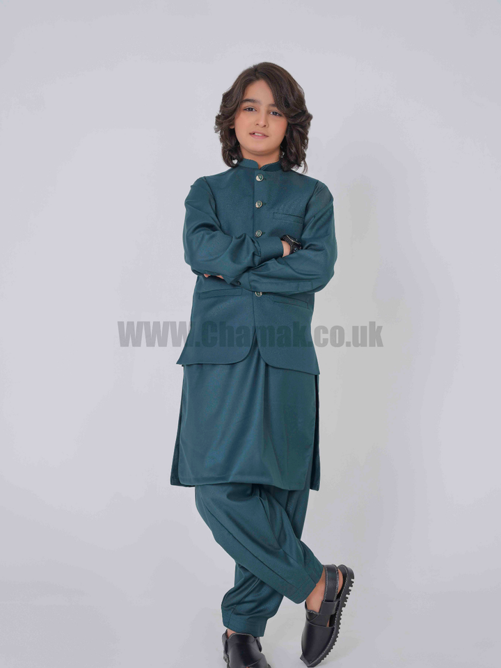 Men's & Boys WaistCoat & Kameez Shalwar Sets MZ-204