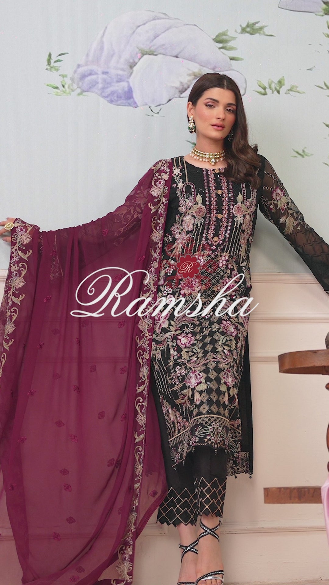 RAMSHA CHIFFON COLLECTION READYMADE F-2504