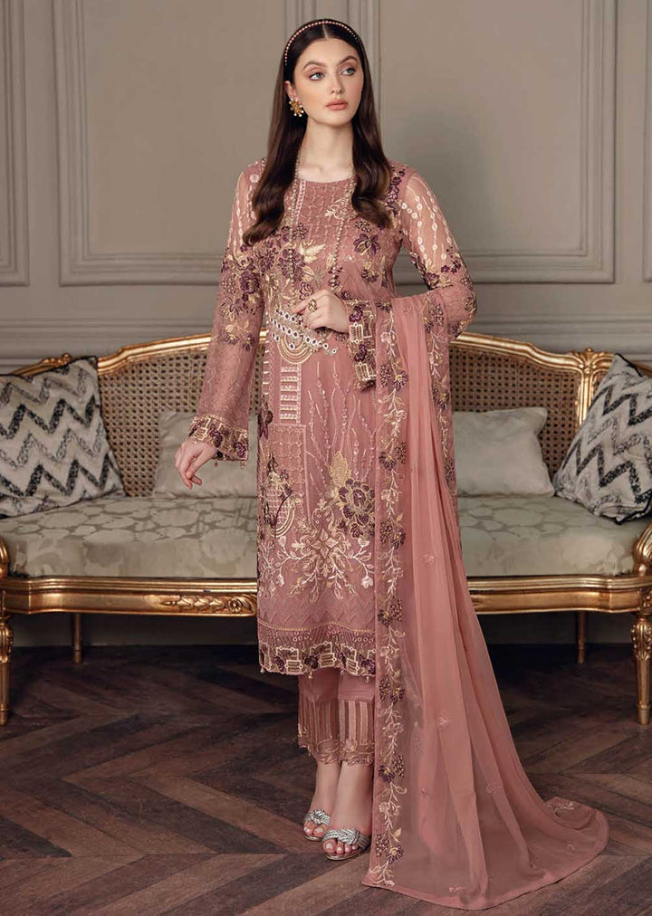 Ramsha 2022 A-502-R Chevron Chiffon Collection