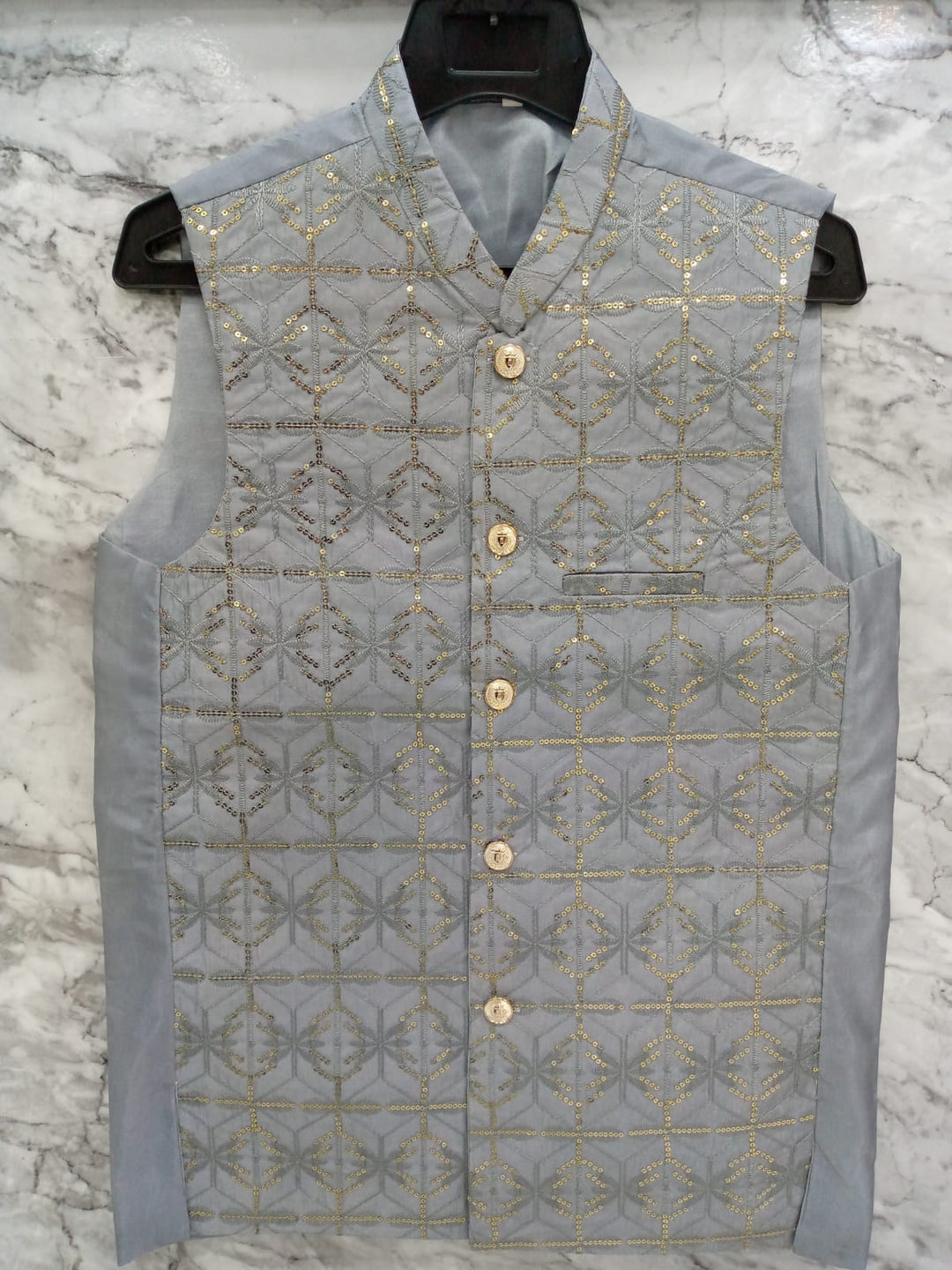 Men's Grey Fancy Waistcoat