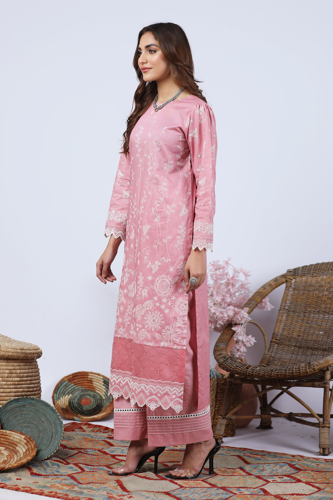 LAKHANY 02 PIECE STITCHED EMBROIDERED LAWN SHIRT & TROUSER - LG-EA-0462