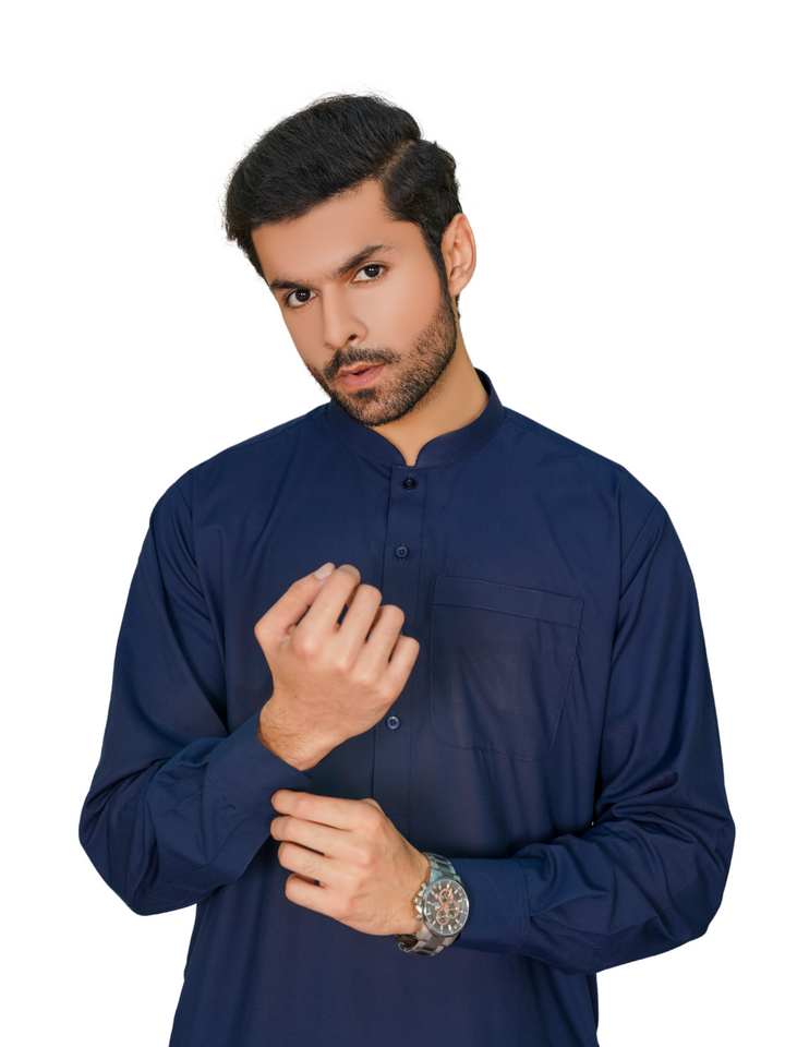 Men's Navy Blue Shirt & Trouser Ready To Wear