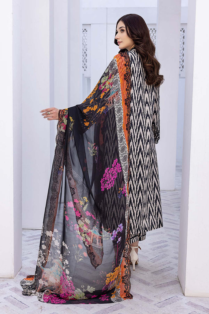 3-Pc Charizma stitched Embroidered Lawn Shirt With Embroidered Chiffon Dupatta BWS23-03