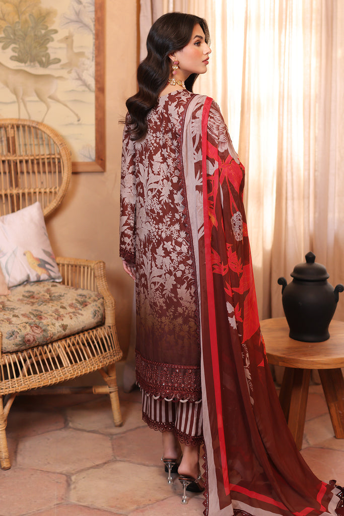 CHARIZMA - 3 PIECE READYMADE PRINTED EMBROIDERED LAWN SHIRT WITH PRINTED CHIFFON DUPATTA CRS4-10