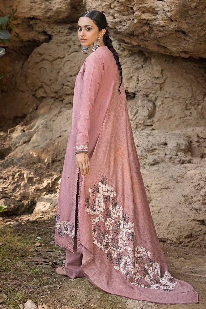 GUL AHMED 3PC EMBROIDERED KHADDAR UNSTITCHED SUIT WITH SEQUINS EMBROIDERED PASHMINA SHAWL AP-32092