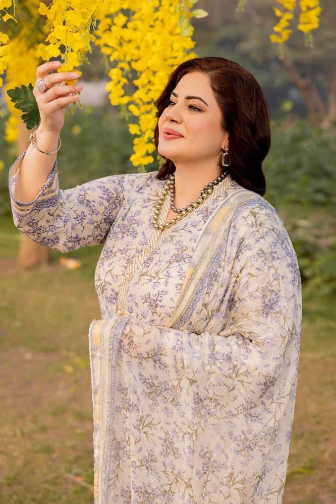 GUL AHMED 3PC PRINTED LAWN UNSTITCHED SUIT WITH CHIFFON DUPATTA - BM-42014