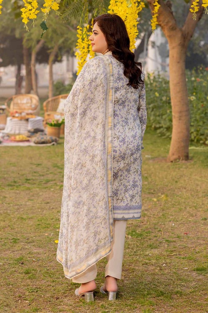 GUL AHMED 3PC PRINTED LAWN UNSTITCHED SUIT WITH CHIFFON DUPATTA - BM-42014