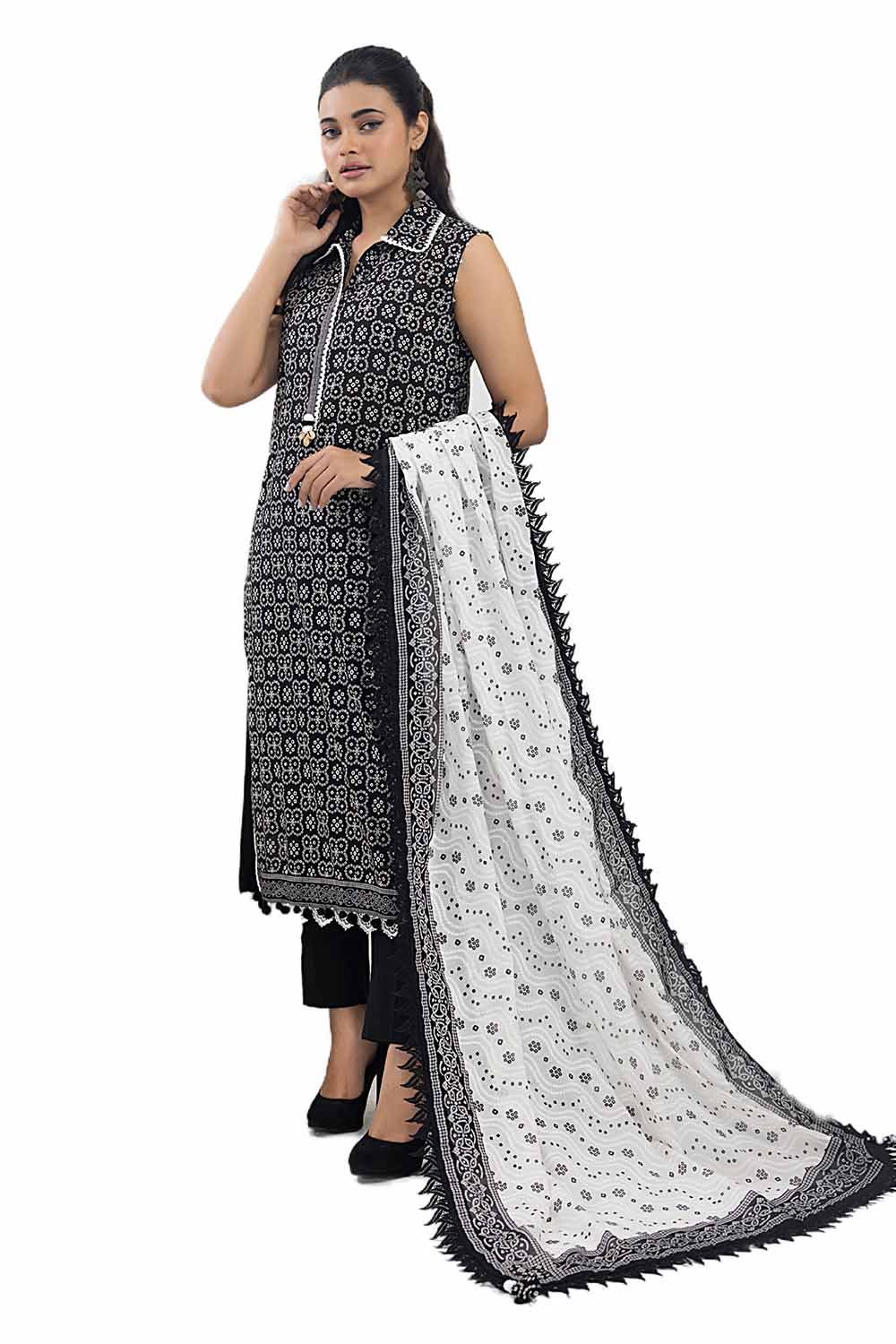 GUL AHMED 3PC UNSTITCHED PRINTED LAWN SUIT WITH LACQUER PRINTED LAWN DUPATTA CL-42242 A