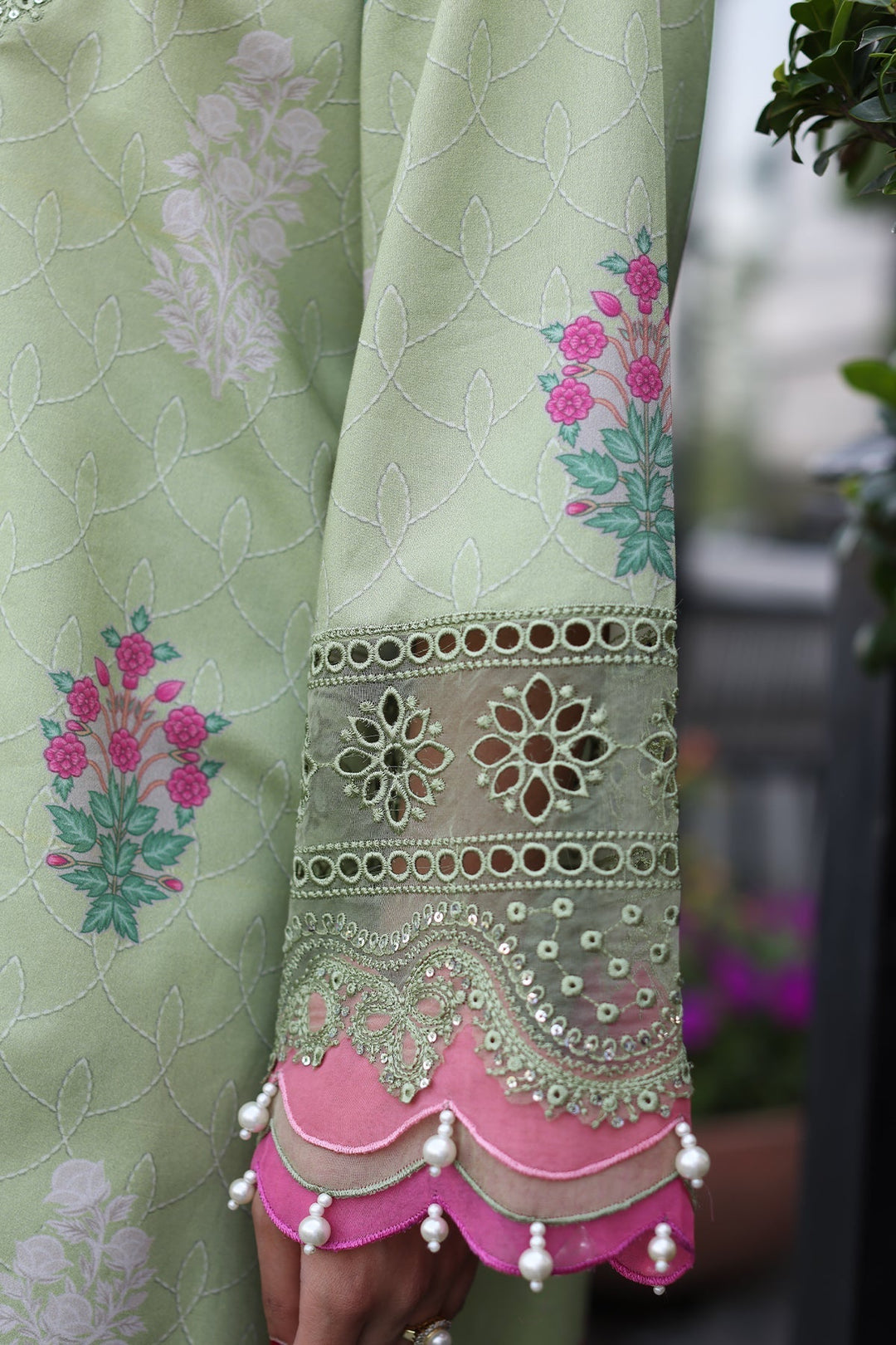 CHARIZMA - 3 PIECE READYMADE PRINTED EMBROIDERED LAWN SHIRT WITH EMBROIDERED CHIFFON DUPATTA CRB4-12