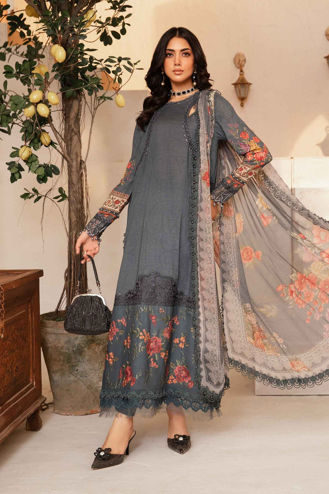 MARIA B 3 PIECE UNSTITCHED M.PRINT EID COLLECTION MPT-2202-B