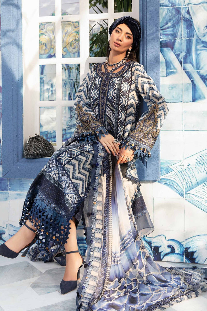 MARIA B 3 PIECE UNSTITCHED M.PRINT EID COLLECTION  MPT-2208-B