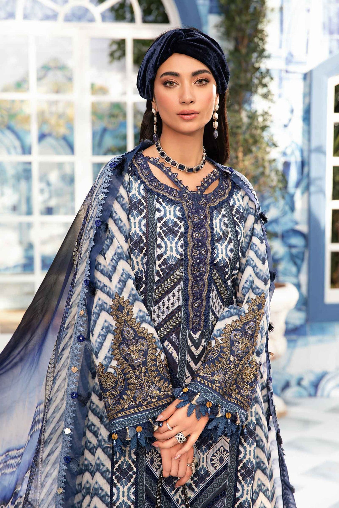 MARIA B 3 PIECE UNSTITCHED M.PRINT EID COLLECTION  MPT-2208-B