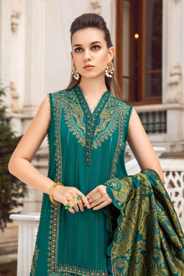 MARIA B Unstitched Linen | Emerald Green DL-1107