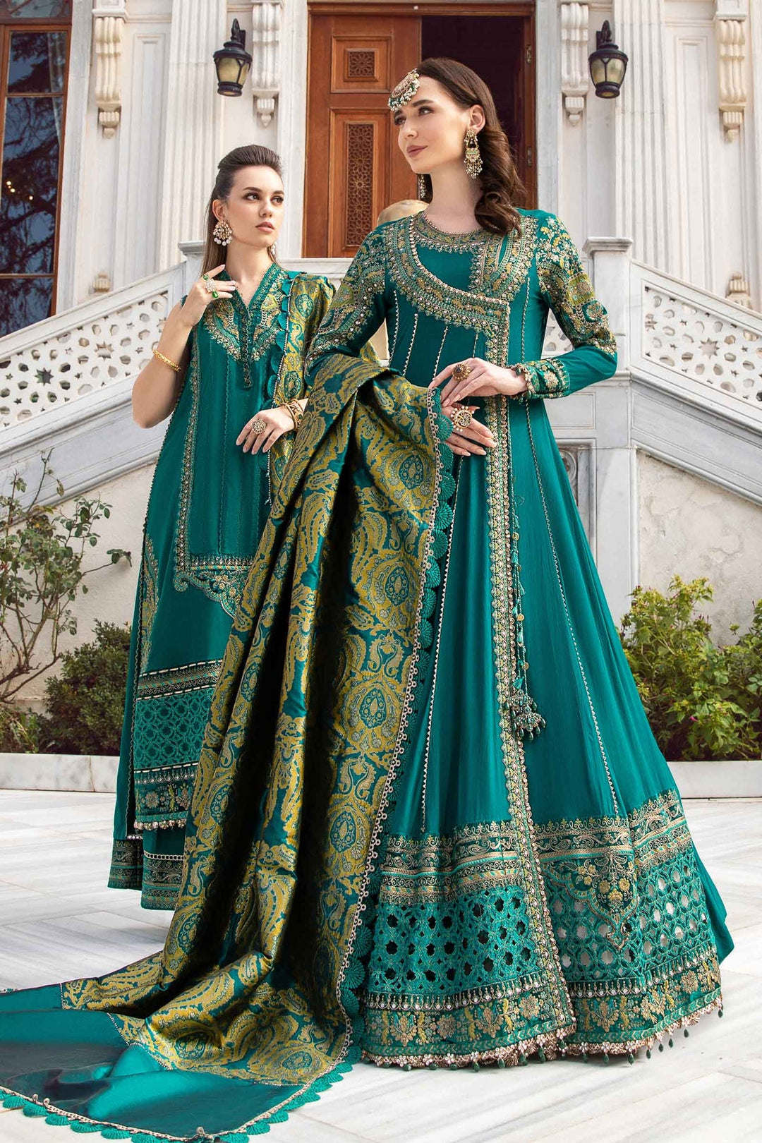 MARIA B Unstitched Linen | Emerald Green DL-1107