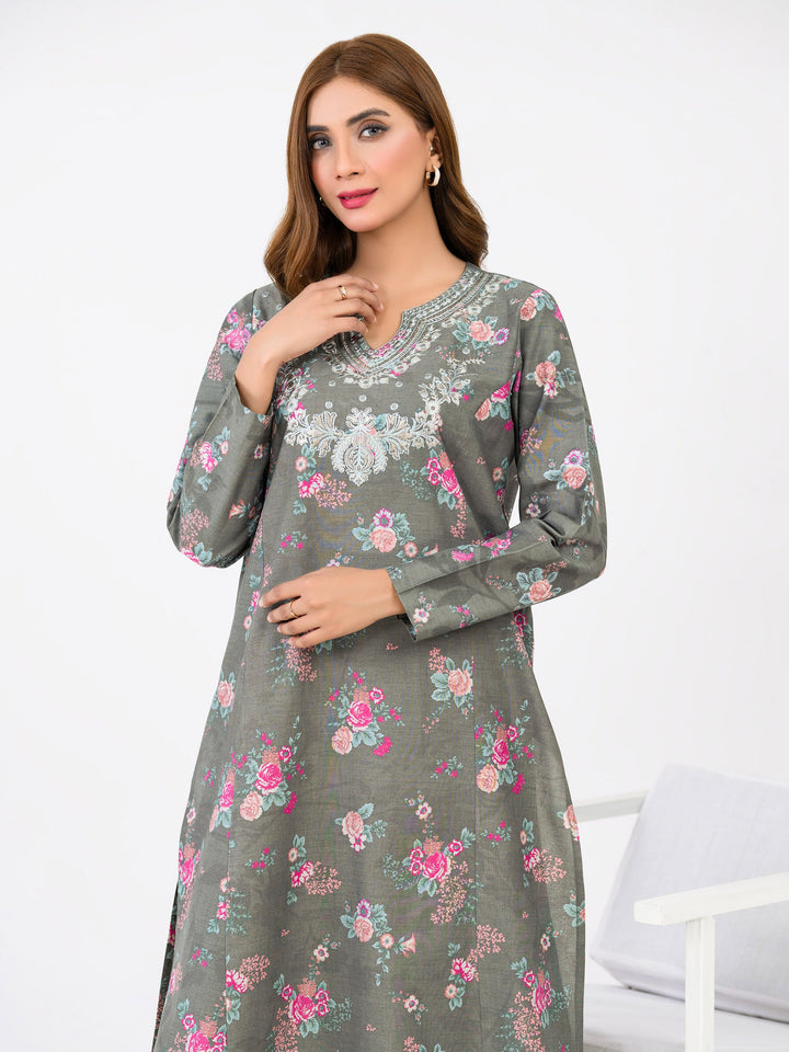 Embroidered Winter Cotton Shirt (Pret) by Limelight