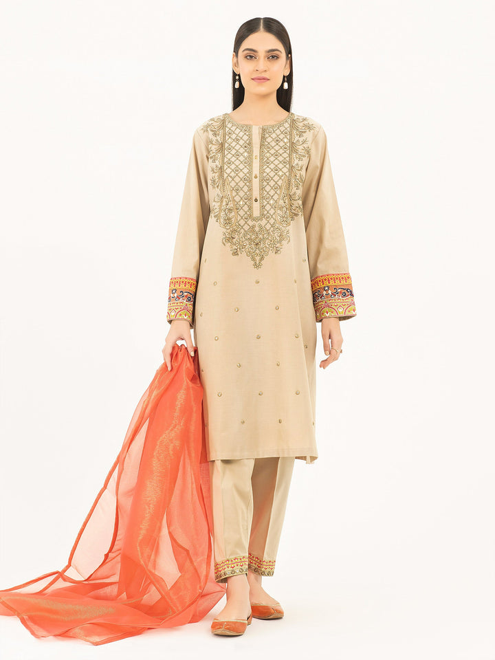 LIME LIGHT 3 Piece Winter Cotton Suit-Embroidered (Pret)