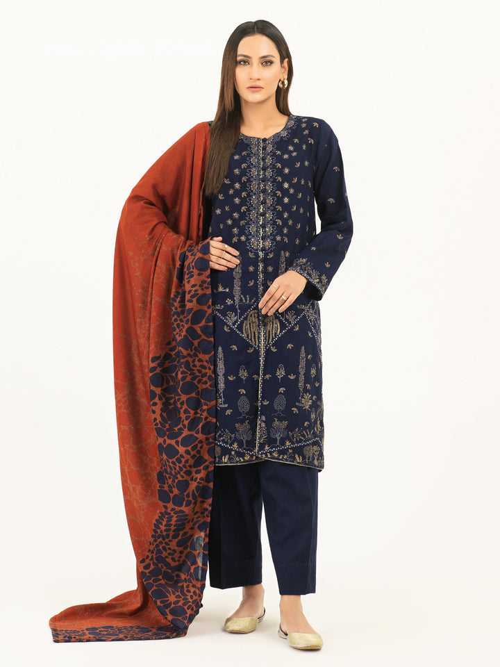 LIME LIGHT 3 Piece Khaddar Suit- Embroidered (Pret)  LLPK 446