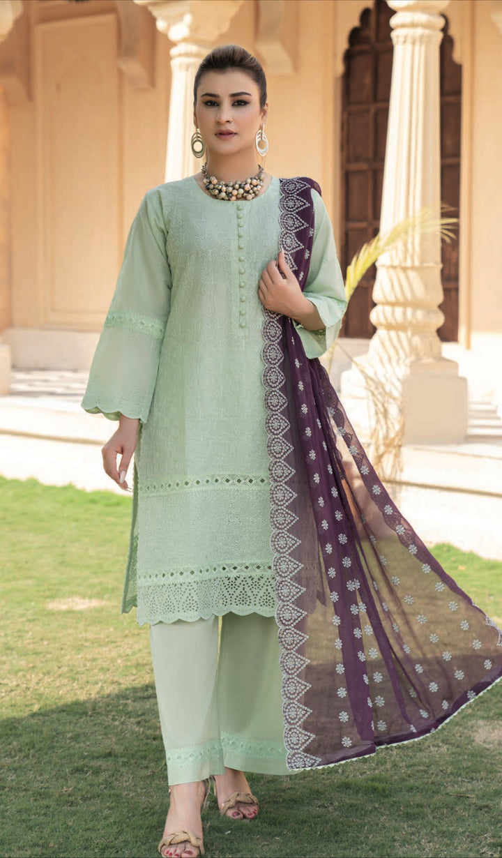 MUNIRA | EMBROIDERED LAWN READY TO WEAR MSL green