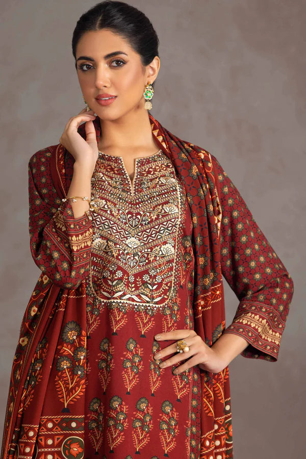 NISHAT 3 Piece - Printed Embroidered Suit - KPW23-10